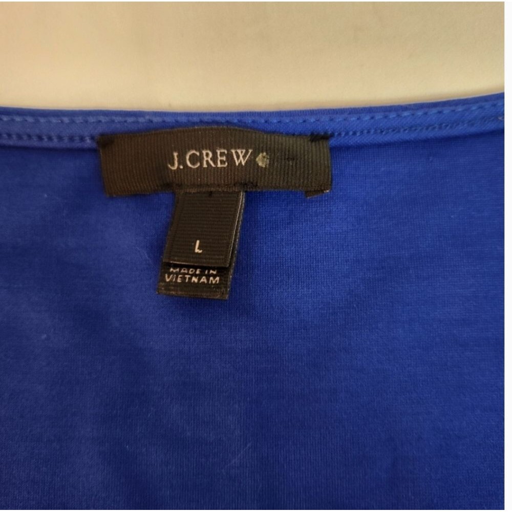 J CREW Women's V-Neck Peplum Blouse Y2K Top Blue SZ Large - Picture 12 of 15